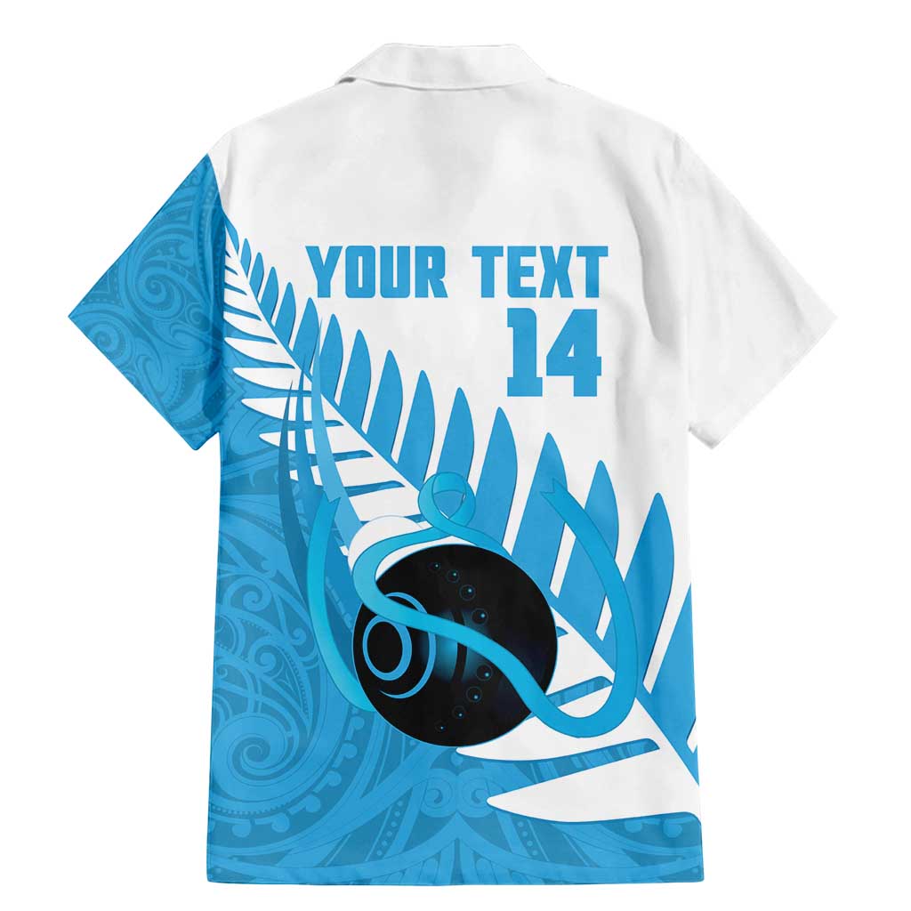 New Zealand Lawn Bowls Prostate Cancer Custom Family Matching Mermaid Dress and Hawaiian Shirt Aotearoa Maori Silver Fern Blue Ribbon - Polynesian Pride