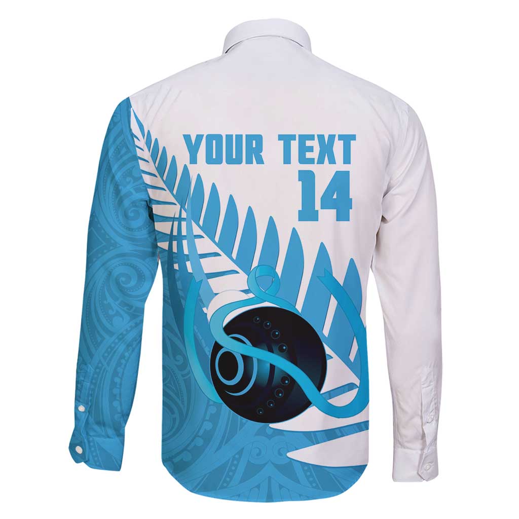 New Zealand Lawn Bowls Prostate Cancer Custom Family Matching Summer Maxi Dress and Hawaiian Shirt Aotearoa Maori Silver Fern Blue Ribbon - Polynesian Pride