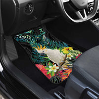 Sulphur-crested Cockatoo New Zealand Car Mats Paua Shell Aotearoa Maori Tropical Flowers - Polynesian Pride