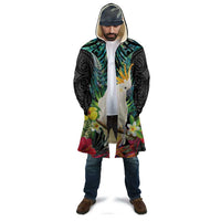 Sulphur-crested Cockatoo New Zealand Cloak Paua Shell Aotearoa Maori Tropical Flowers - Polynesian Pride