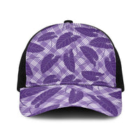 Purple Hawaii Kalo Palaka Motifs Baseball Net Cap Hawaiian Taro Leaves Elegant Vibes