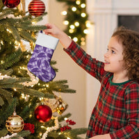 Purple Hawaii Kalo Palaka Motifs Christmas Stocking Hawaiian Taro Leaves Elegant Vibes - Polynesian Pride