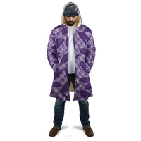 Purple Hawaii Kalo Palaka Motifs Cloak Hawaiian Taro Leaves Elegant Vibes - Polynesian Pride