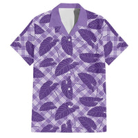 Purple Hawaii Kalo Palaka Motifs Family Matching Mermaid Dress and Hawaiian Shirt Hawaiian Taro Leaves Elegant Vibes LT14 Dad's Shirt - Short Sleeve Purple - Polynesian Pride