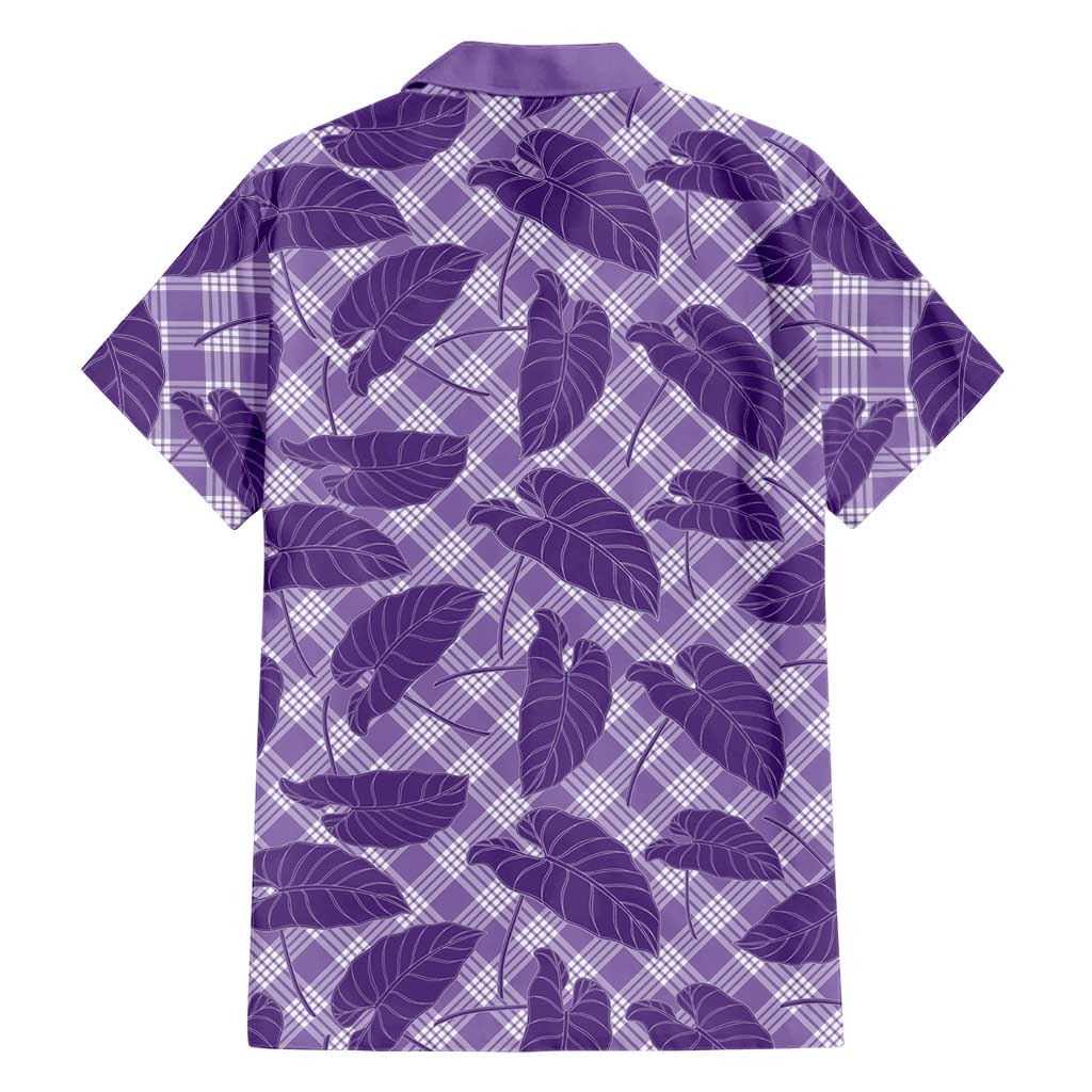 Purple Hawaii Kalo Palaka Motifs Family Matching Mermaid Dress and Hawaiian Shirt Hawaiian Taro Leaves Elegant Vibes LT14 - Polynesian Pride