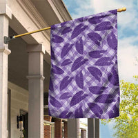 Purple Hawaii Kalo Palaka Motifs Garden Flag Hawaiian Taro Leaves Elegant Vibes LT14 House Flag Purple - Polynesian Pride