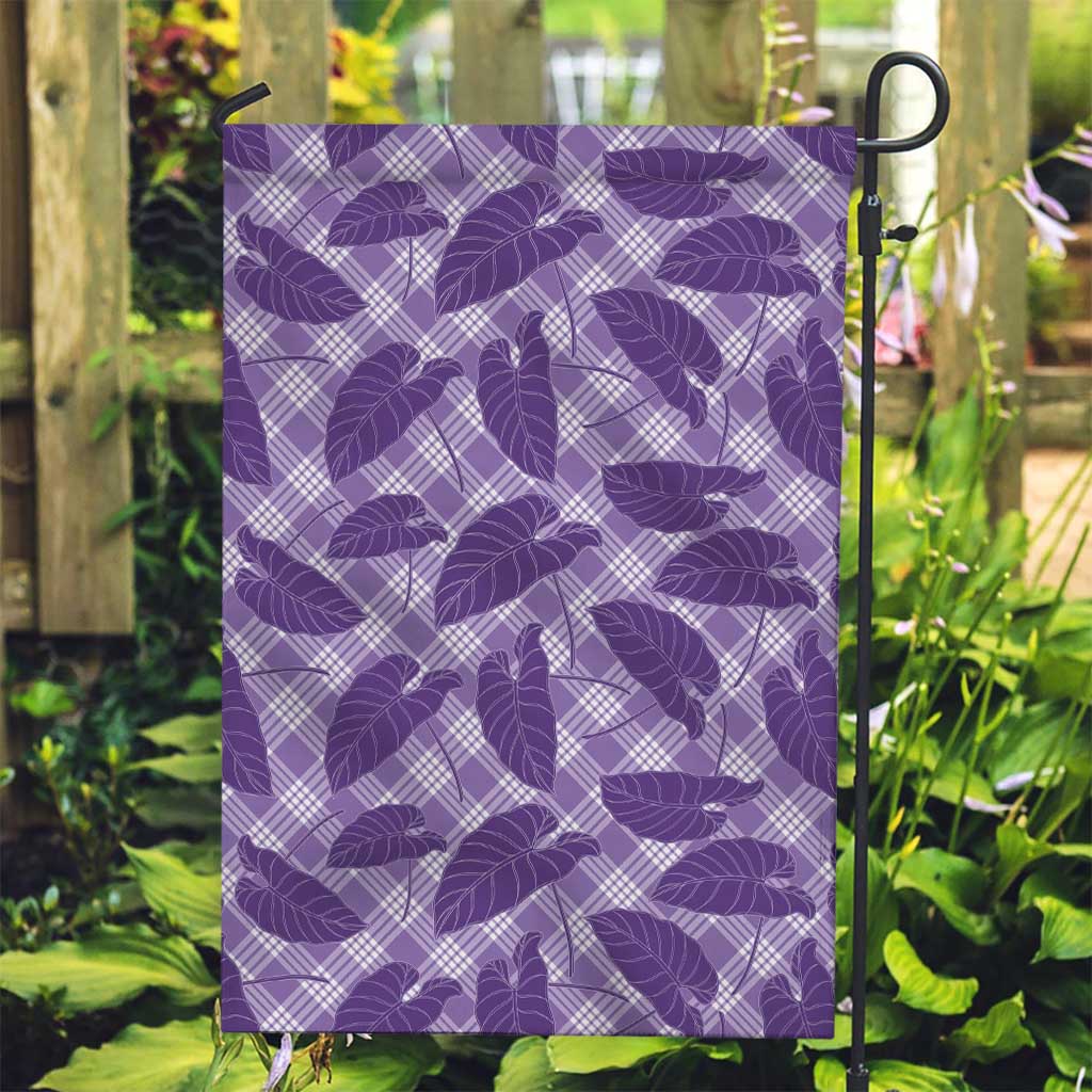 Purple Hawaii Kalo Palaka Motifs Garden Flag Hawaiian Taro Leaves Elegant Vibes LT14 Garden Flag Purple - Polynesian Pride