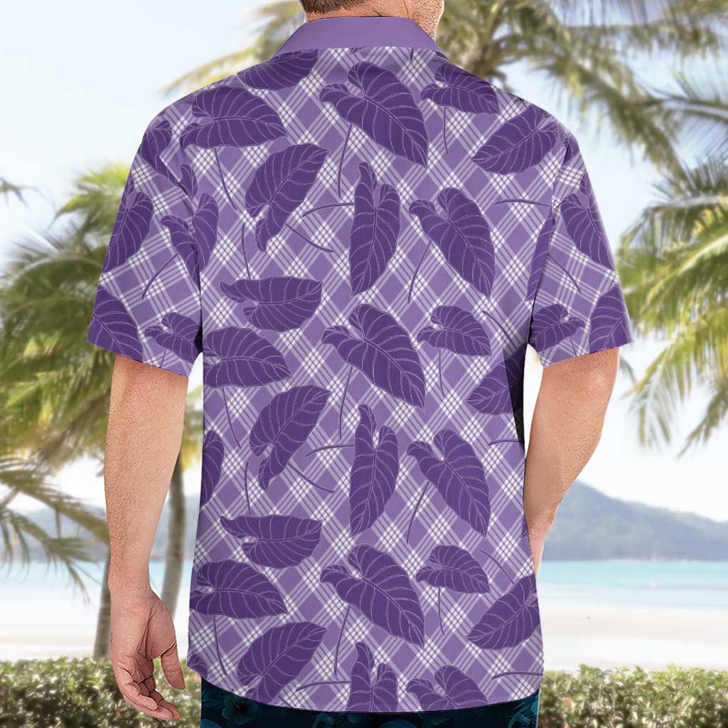 Purple Hawaii Kalo Palaka Motifs Hawaiian Shirt Hawaiian Taro Leaves Elegant Vibes - Polynesian Pride