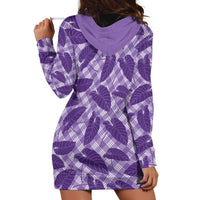 Purple Hawaii Kalo Palaka Motifs Hoodie Dress Hawaiian Taro Leaves Elegant Vibes LT14 - Polynesian Pride