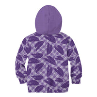 Purple Hawaii Kalo Palaka Motifs Kid Hoodie Hawaiian Taro Leaves Elegant Vibes LT14 - Polynesian Pride