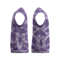 Purple Hawaii Kalo Palaka Motifs Christmas Knitted V-Neck Vest Hawaiian Taro Leaves Elegant Vibes LT14 - Polynesian Pride