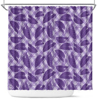 Purple Hawaii Kalo Palaka Motifs Shower Curtain Hawaiian Taro Leaves Elegant Vibes LT14 Purple - Polynesian Pride