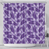 Purple Hawaii Kalo Palaka Motifs Shower Curtain Hawaiian Taro Leaves Elegant Vibes LT14 - Polynesian Pride