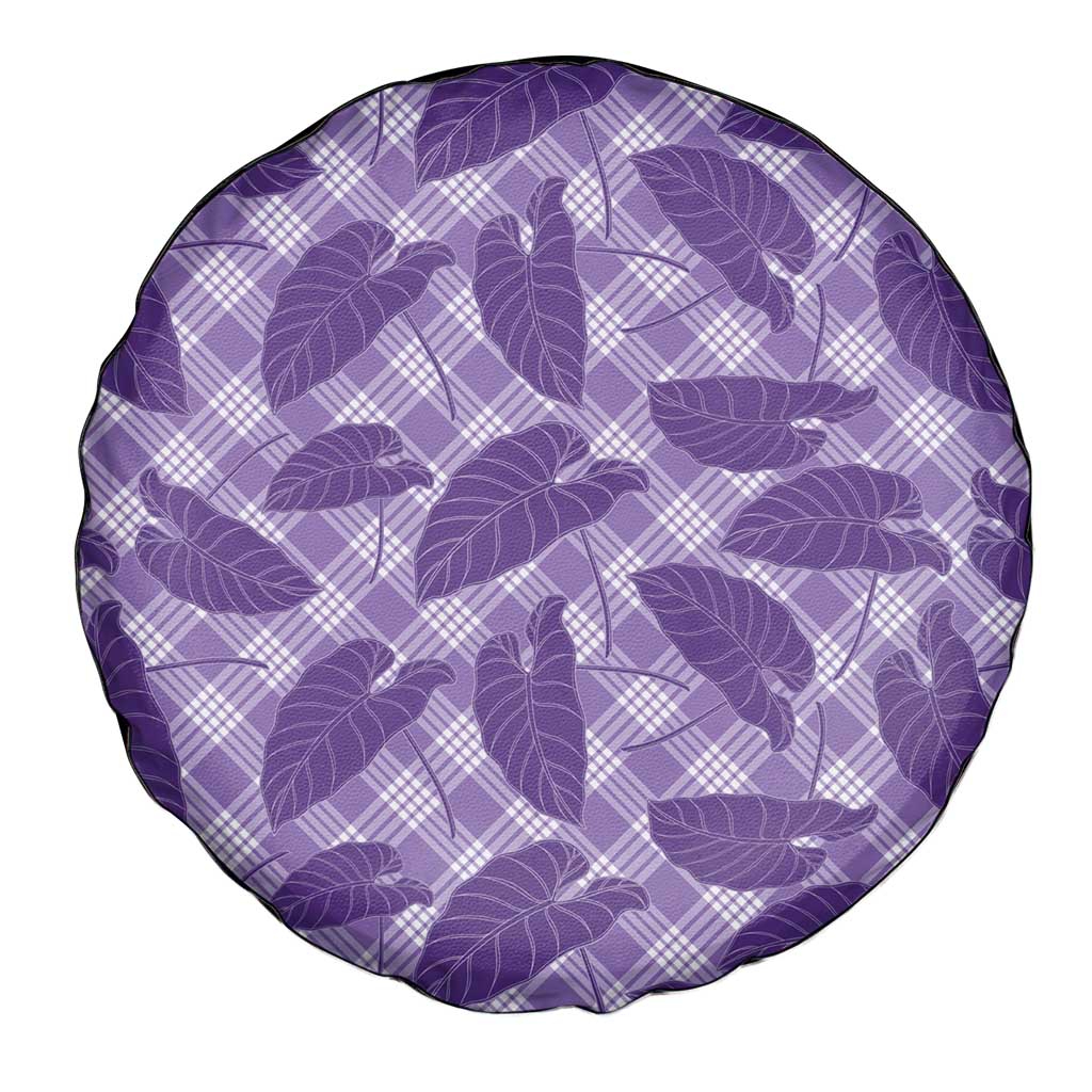 Purple Hawaii Kalo Palaka Motifs Spare Tire Cover Hawaiian Taro Leaves Elegant Vibes LT14 - Polynesian Pride