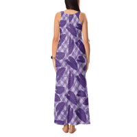 Purple Hawaii Kalo Palaka Motifs Tank Maxi Dress Hawaiian Taro Leaves Elegant Vibes LT14 - Polynesian Pride
