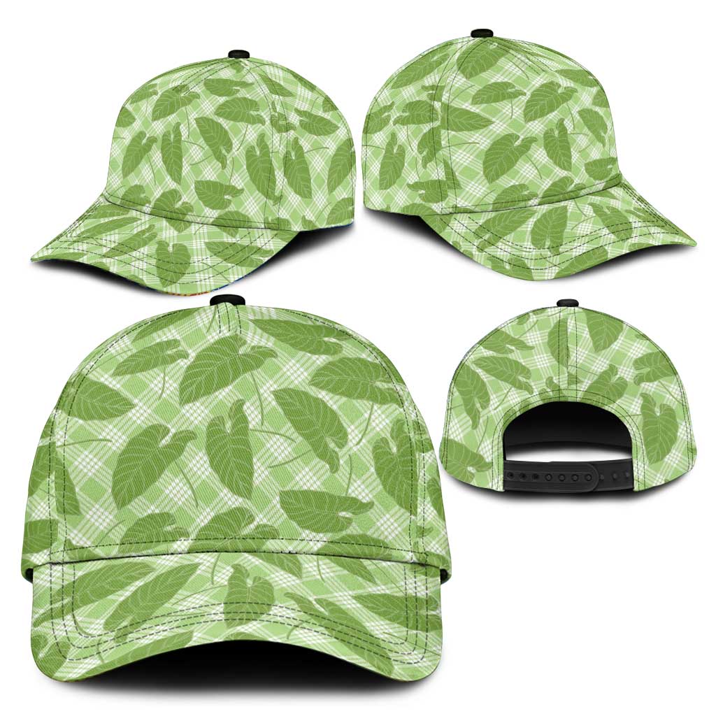 Green Hawaii Kalo Palaka Motifs Classic Cap Hawaiian Taro Leaves Elegant Vibes