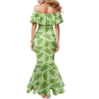 Green Hawaii Kalo Palaka Motifs Mermaid Dress Hawaiian Taro Leaves Elegant Vibes LT14 - Polynesian Pride