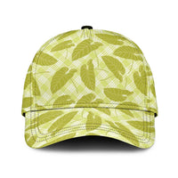 Lime Green Hawaii Kalo Palaka Motifs Classic Cap Hawaiian Taro Leaves Elegant Vibes