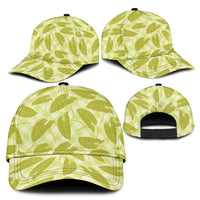 Lime Green Hawaii Kalo Palaka Motifs Classic Cap Hawaiian Taro Leaves Elegant Vibes