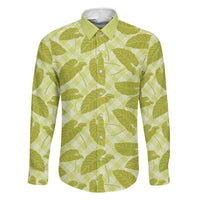 Lime Green Hawaii Kalo Palaka Motifs Family Matching Mermaid Dress and Hawaiian Shirt Hawaiian Taro Leaves Elegant Vibes LT14 Dad's Shirt - Long Sleeve Lime Green - Polynesian Pride