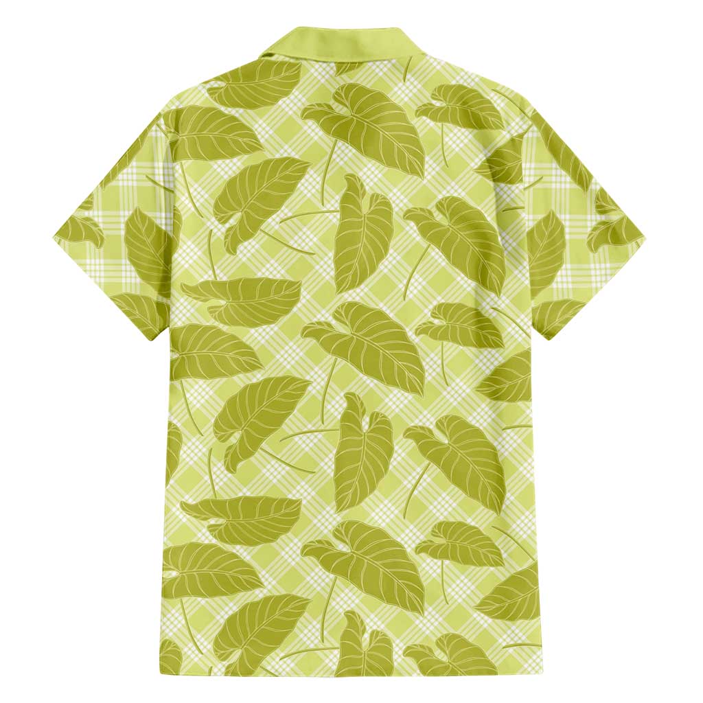 Lime Green Hawaii Kalo Palaka Motifs Family Matching Tank Maxi Dress and Hawaiian Shirt Hawaiian Taro Leaves Elegant Vibes LT14 - Polynesian Pride