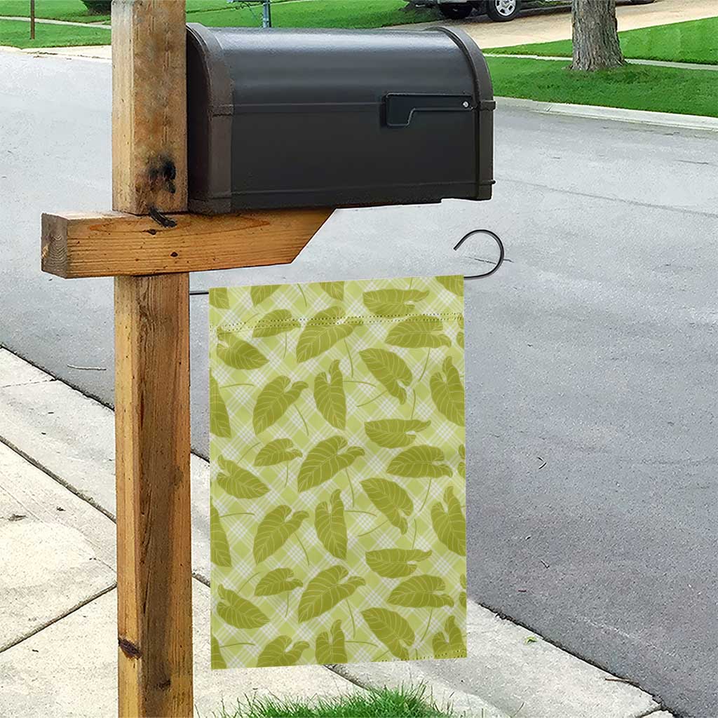 Lime Green Hawaii Kalo Palaka Motifs Garden Flag Hawaiian Taro Leaves Elegant Vibes LT14 - Polynesian Pride