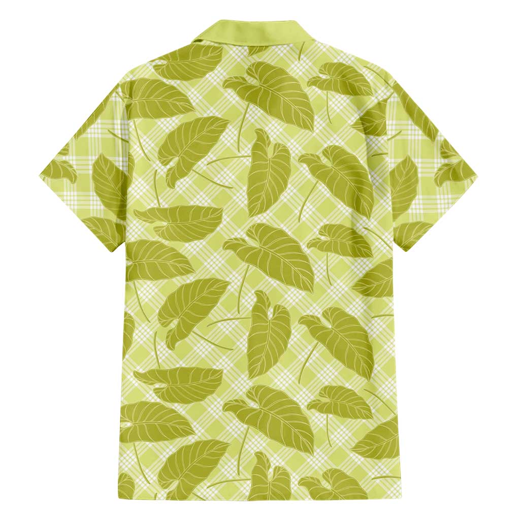 Lime Green Hawaii Kalo Palaka Motifs Hawaiian Shirt Hawaiian Taro Leaves Elegant Vibes - Polynesian Pride