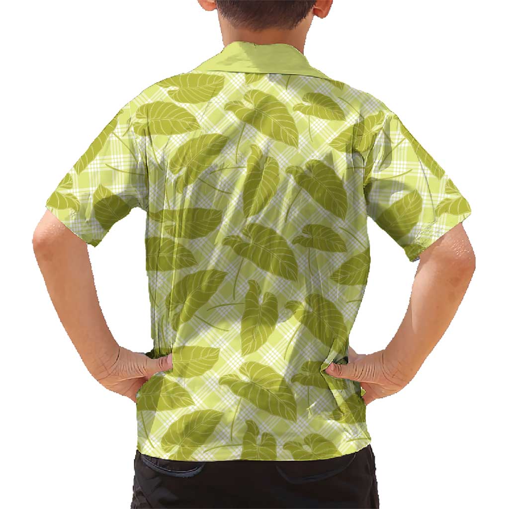 Lime Green Hawaii Kalo Palaka Motifs Hawaiian Shirt Hawaiian Taro Leaves Elegant Vibes - Polynesian Pride
