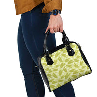 Lime Green Hawaii Kalo Palaka Motifs Shoulder Handbag Hawaiian Taro Leaves Elegant Vibes - Polynesian Pride
