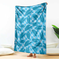 Blue Hawaii Kalo Palaka Motifs Blanket Hawaiian Taro Leaves Elegant Vibes LT14 - Polynesian Pride