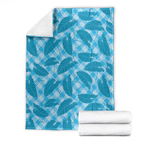 Blue Hawaii Kalo Palaka Motifs Blanket Hawaiian Taro Leaves Elegant Vibes LT14 - Polynesian Pride