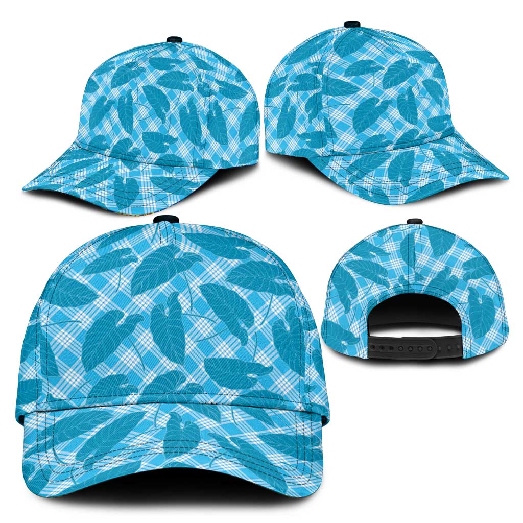 Blue Hawaii Kalo Palaka Motifs Classic Cap Hawaiian Taro Leaves Elegant Vibes