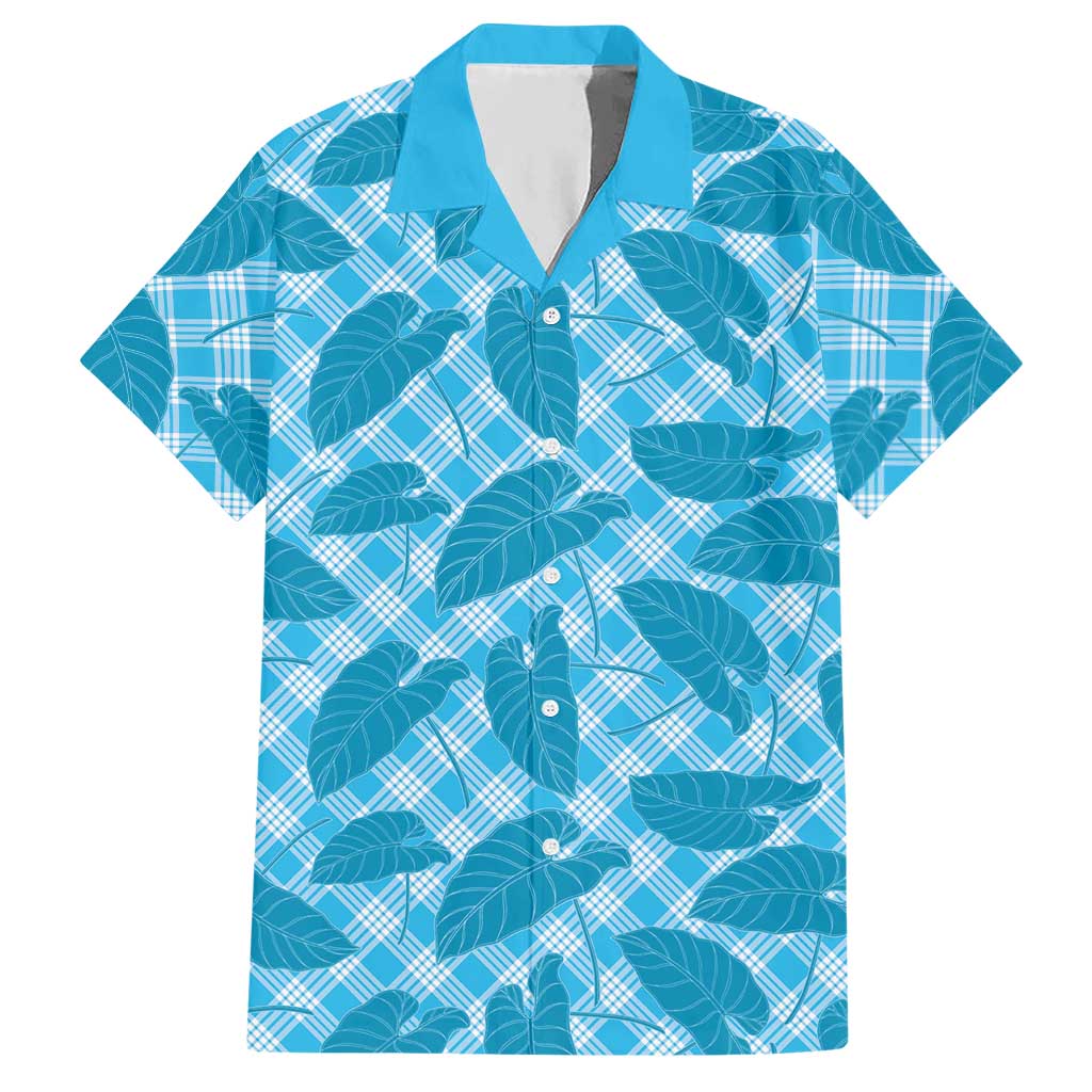 Blue Hawaii Kalo Palaka Motifs Hawaiian Shirt Hawaiian Taro Leaves Elegant Vibes LT14 Blue - Polynesian Pride