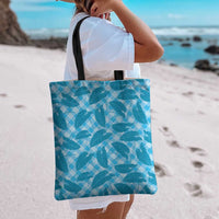 Blue Hawaii Kalo Palaka Motifs Tote Bag Hawaiian Taro Leaves Elegant Vibes LT14 - Polynesian Pride