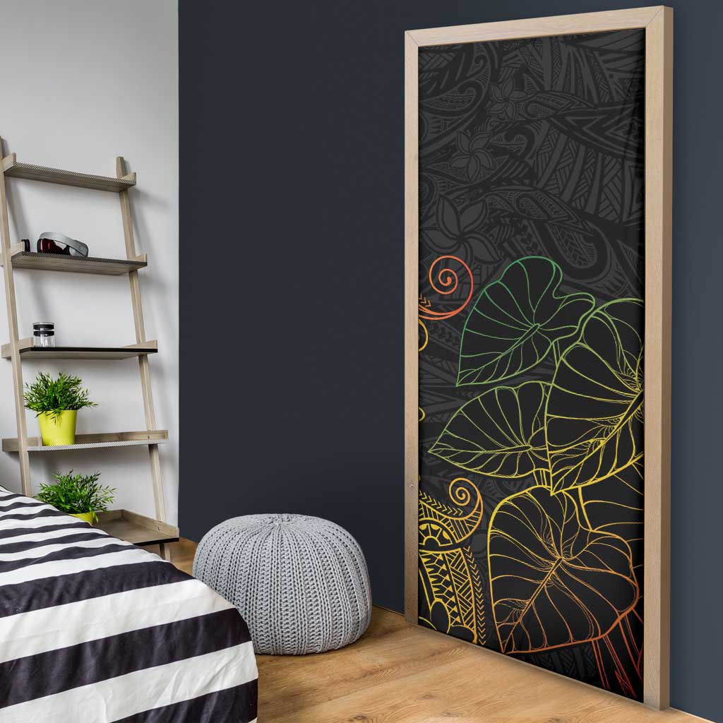 Aloha Hawaii Kalo Door Cover Reggae Taro Polynesian Pattern - Polynesian Pride