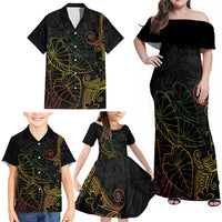 Aloha Hawaii Kalo Family Matching Off Shoulder Maxi Dress and Hawaiian Shirt Reggae Taro Polynesian Pattern LT14 - Polynesian Pride