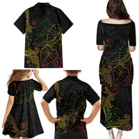 Aloha Hawaii Kalo Family Matching Puletasi and Hawaiian Shirt Reggae Taro Polynesian Pattern - Polynesian Pride