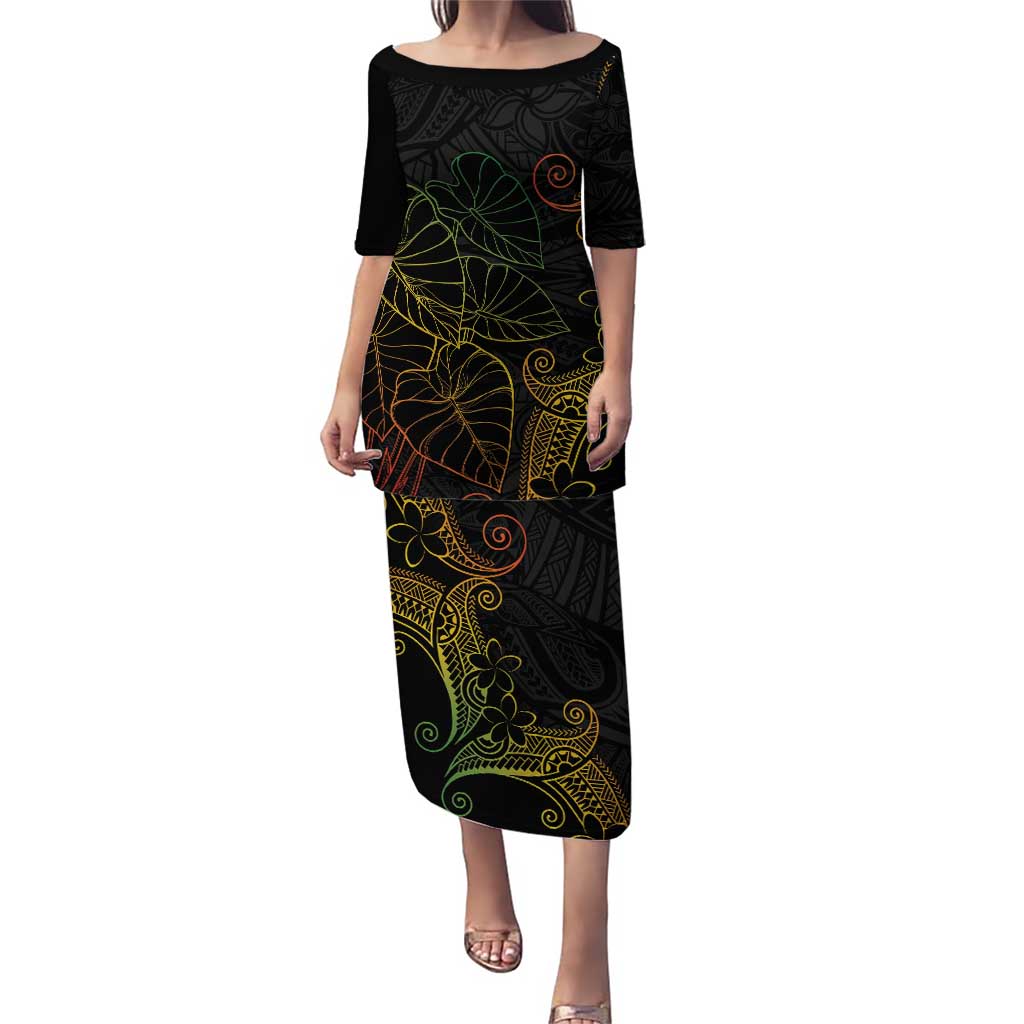 Aloha Hawaii Kalo Family Matching Puletasi and Hawaiian Shirt Reggae Taro Polynesian Pattern - Polynesian Pride
