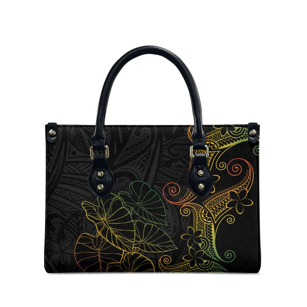 Aloha Hawaii Kalo Leather Bag Reggae Taro Polynesian Pattern - Polynesian Pride