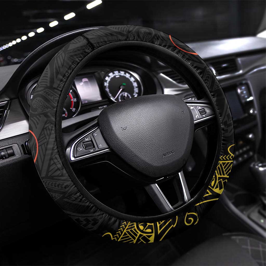 Aloha Hawaii Kalo Steering Wheel Cover Reggae Taro Polynesian Pattern - Polynesian Pride