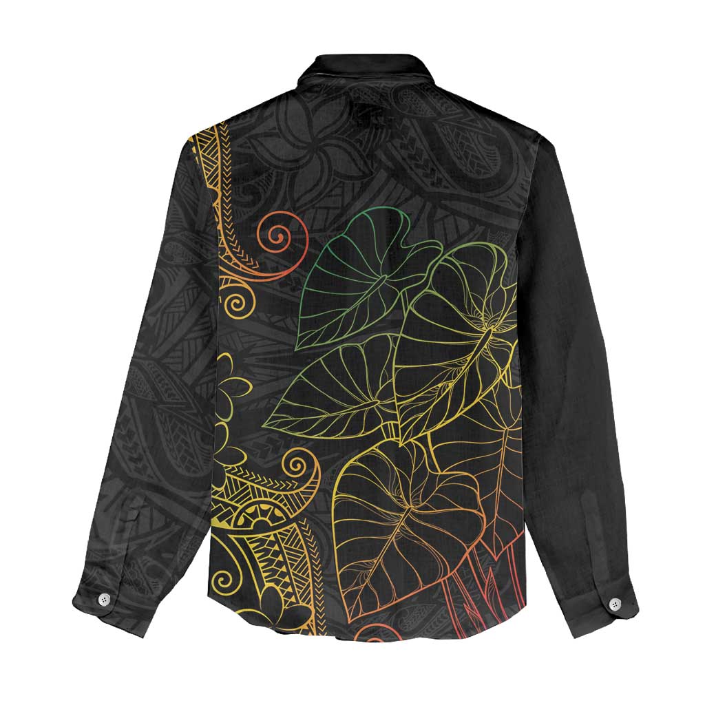 Aloha Hawaii Kalo Women Casual Shirt Reggae Taro Polynesian Pattern - Polynesian Pride