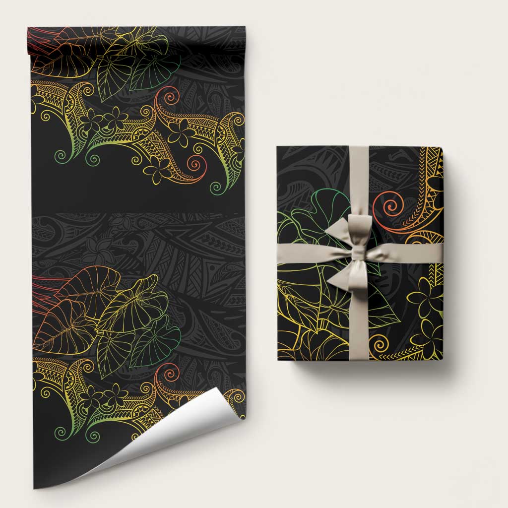 Aloha Hawaii Kalo Wrapping Paper Reggae Taro Polynesian Pattern - Polynesian Pride