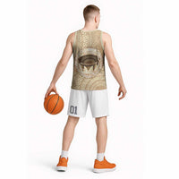 Tonga Skink Kava Bowl Basketball Jersey Vintage Tongan Ngatu Pattern