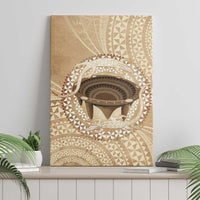 Tonga Skink Kava Bowl Canvas Wall Art Vintage Tongan Ngatu Pattern