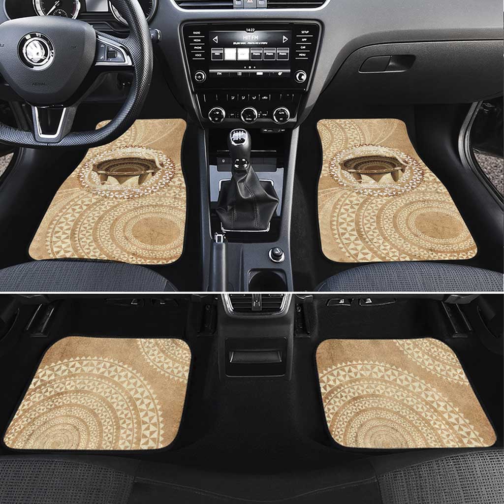 Tonga Skink Kava Bowl Car Mats Vintage Tongan Ngatu Pattern