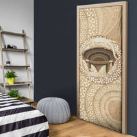 Tonga Skink Kava Bowl Door Cover Vintage Tongan Ngatu Pattern