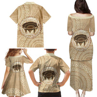 Tonga Skink Kava Bowl Family Matching Puletasi and Hawaiian Shirt Vintage Tongan Ngatu Pattern