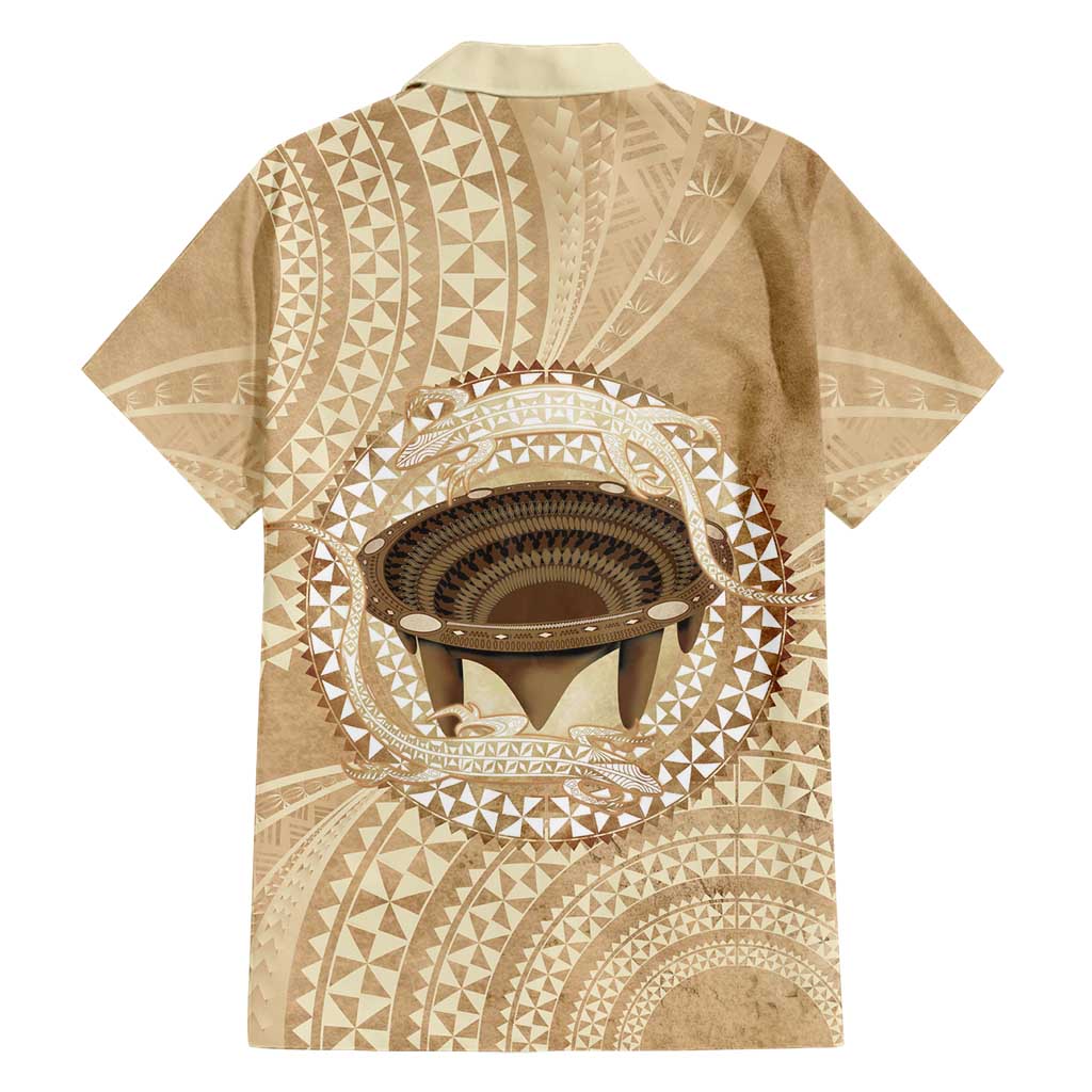 Tonga Skink Kava Bowl Family Matching Tank Maxi Dress and Hawaiian Shirt Vintage Tongan Ngatu Pattern LT14 - Polynesian Pride