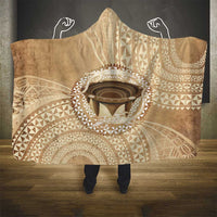 Tonga Skink Kava Bowl Hooded Blanket Vintage Tongan Ngatu Pattern