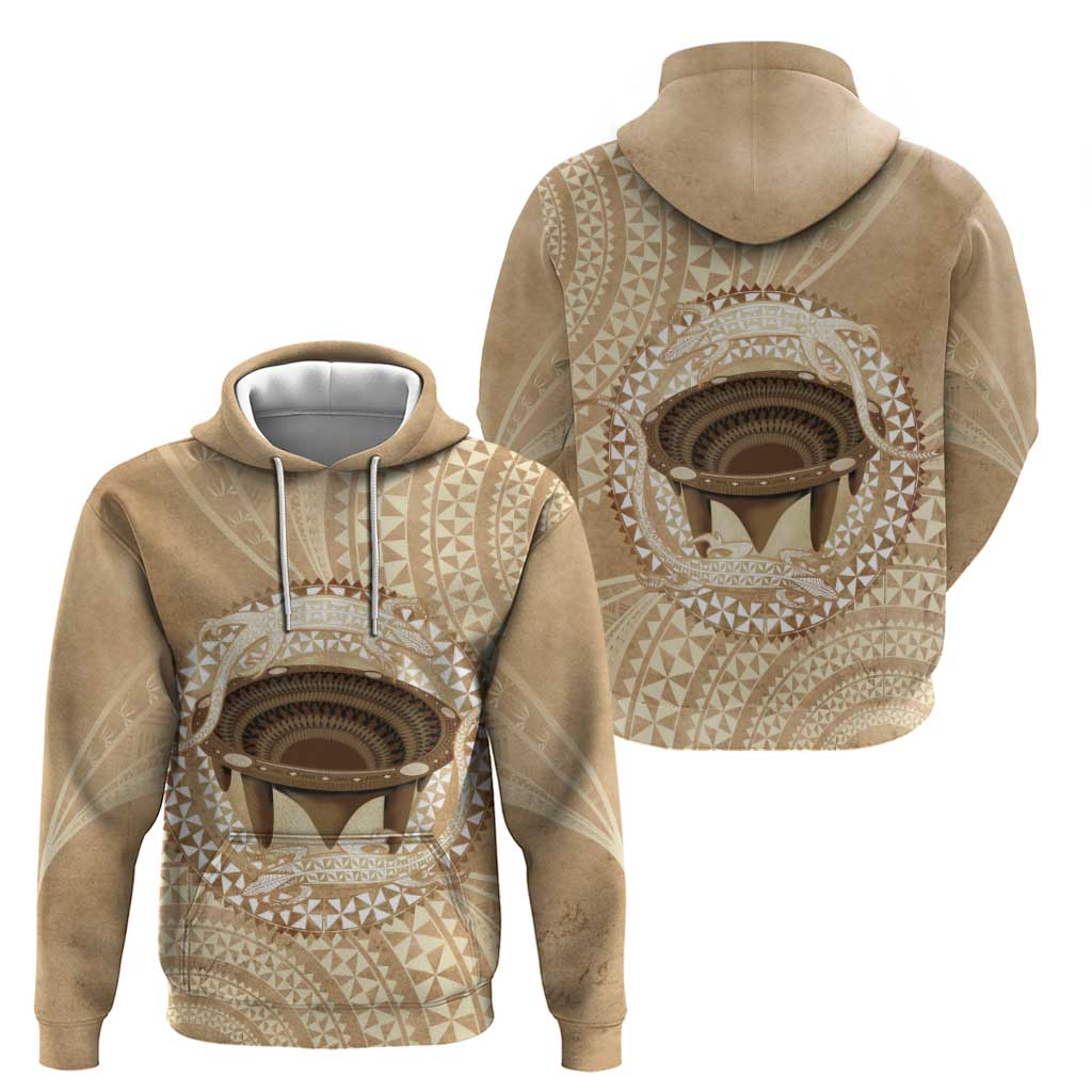 Tonga Skink Kava Bowl Hoodie Vintage Tongan Ngatu Pattern